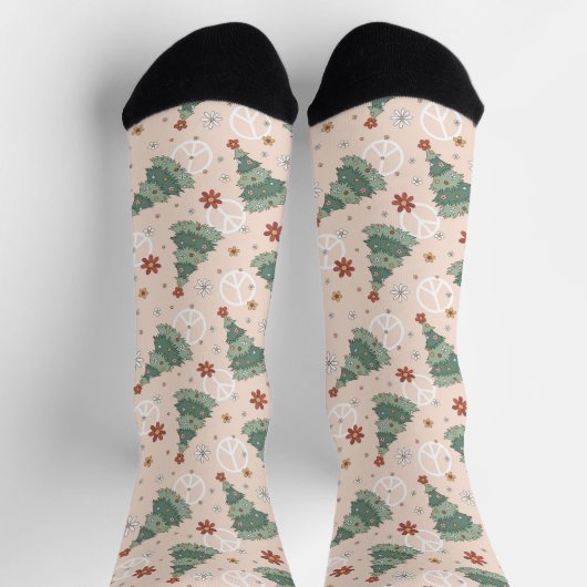 Kerstbomen en Vredestekenen Patroon Sokken (Top)
