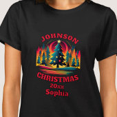 Kerstbomen familie retro bewerkbaar T-Shirt