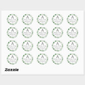 Kerstbomen Familieadres Ronde Sticker (Vel)