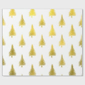kerstbomen Faux Gold Foil Holiday Pattern Cadeaupapier (Vlak)