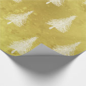 kerstbomen Faux Gold Foil Holiday Pine Tree Cadeaupapier (Hoek)