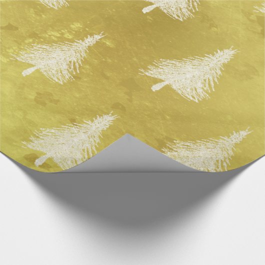 kerstbomen Faux Gold Foil Holiday Pine Tree Cadeaupapier (Hoek)