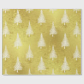 kerstbomen Faux Gold Foil Holiday Pine Tree Cadeaupapier (Vlak)