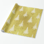 kerstbomen Faux Gold Foil Holiday Pine Tree Cadeaupapier (Uitgerold)