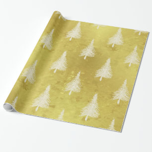 kerstbomen Faux Gold Foil Holiday Pine Tree Cadeaupapier