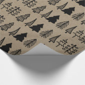 Kerstbomen feestdag faux Kraft Paper Pattern Cadeaupapier (Hoek)