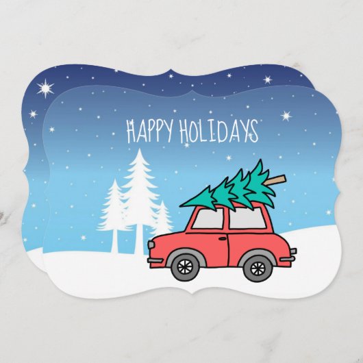 Kerstbomen Feestdagen Matte 5 x 7 inch Kaart & Env (Voorkant / Achterkant)