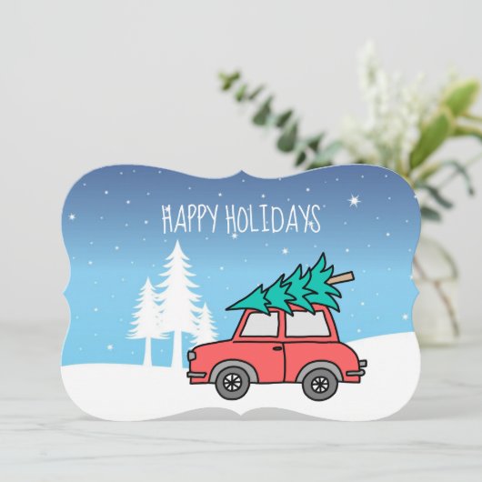 Kerstbomen Feestdagen Matte 5 x 7 inch Kaart & Env (Staand voorkant)