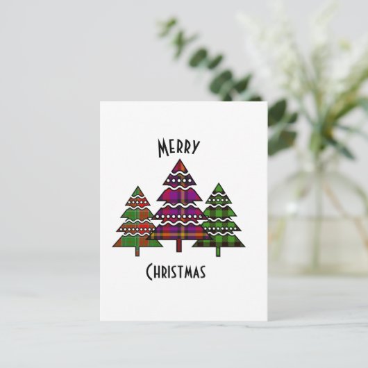 kerstbomen feestdagenkaart (Staand voorkant)