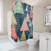 Kerstbomen feestelijke naadloze illustratie. douchegordijn (In situ)