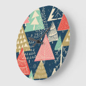 Kerstbomen feestelijke naadloze illustratie. grote klok (Hoek)