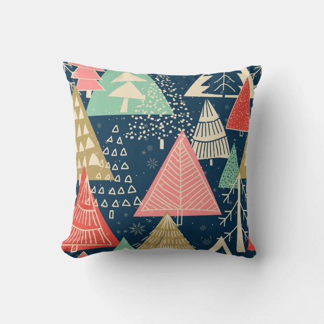 Kerstbomen feestelijke naadloze illustratie. kussen (Voorkant)