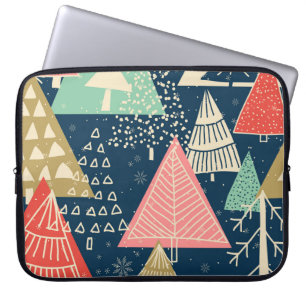Kerstbomen feestelijke naadloze illustratie. laptop sleeve
