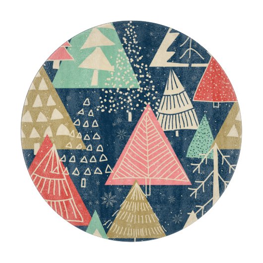 Kerstbomen feestelijke naadloze illustratie. snijplank (Voorkant)