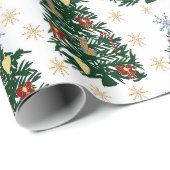 Kerstbomen - Feestelijke vakantie Cadeaupapier (Rol Hoek)