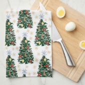 Kerstbomen - Feestelijke vakantie Theedoek (Quarter Fold)