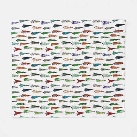 kerstbomen fleece deken (Voorkant (Horizontaal))