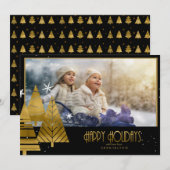 Kerstbomen Foto Sjabloon Gold ID863 Kaart (Voorkant / Achterkant)