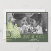 Kerstbomen Foto Sjabloon Groen ID863 Kaart (Voorkant)