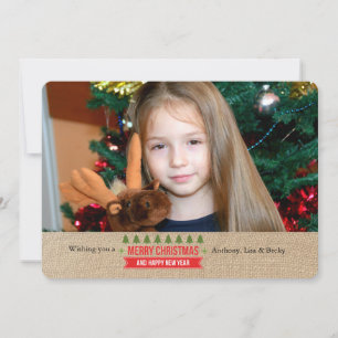 Kerstbomen Foto Vakantiekaart Feestdagenkaart