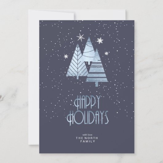 Kerstbomen Fotosjabloon V2 Blue ID863 Aankondiging (Voorkant)