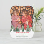 Kerstbomen Fotovakantiekaartje Feestdagenkaart (Staand voorkant)