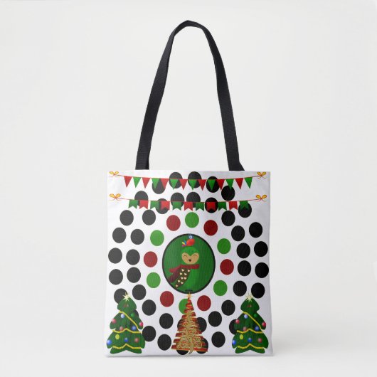 Kerstbomen - Funky Polka Dots Tote Bag (Voorkant)