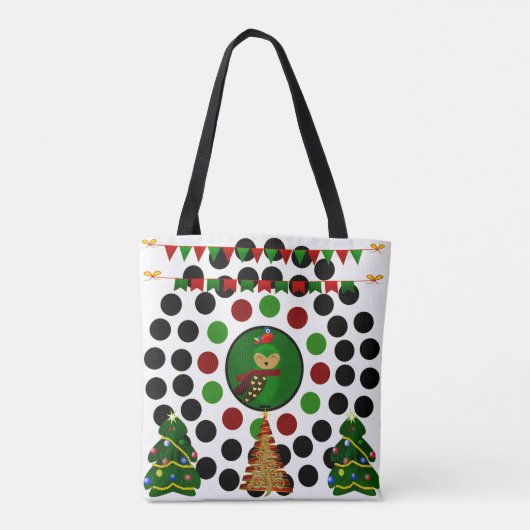 Kerstbomen - Funky Polka Dots Tote Bag (Achterkant)