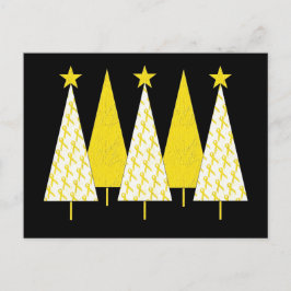 kerstbomen - Geel lint Feestdagenkaart