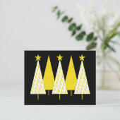 kerstbomen - Geel lint Feestdagenkaart (Staand voorkant)