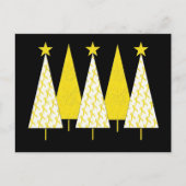 kerstbomen - Geel lint Feestdagenkaart (Voorkant)