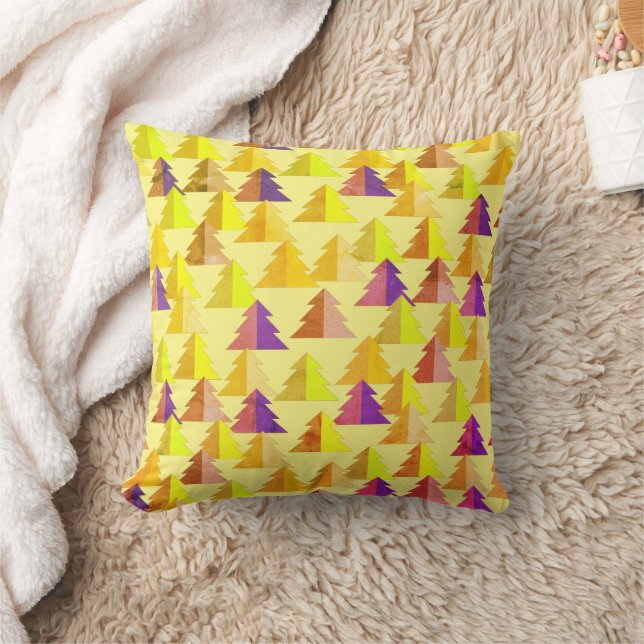 Kerstbomen geel Sierkussen (Deken)