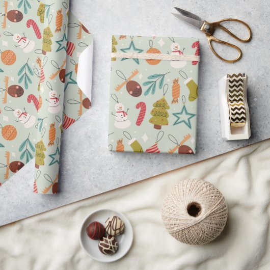 Kerstbomen gekleurde Noel Christmas Cadeaupapier