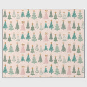 Kerstbomen gekleurde Noel Christmas Cadeaupapier (Vlak)