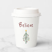 kerstbomen geloven in cute Paper Cups Papieren Bekers (Achterkant)