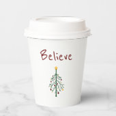kerstbomen geloven in cute Paper Cups Papieren Bekers (Voorkant)