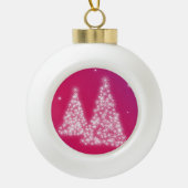 kerstbomen gemaakt van Snowflakes Keramische Bal Ornament (Voorkant)