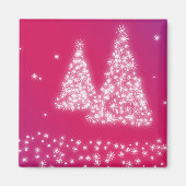 kerstbomen gemaakt van Snowflakes Magneet (Voorkant)