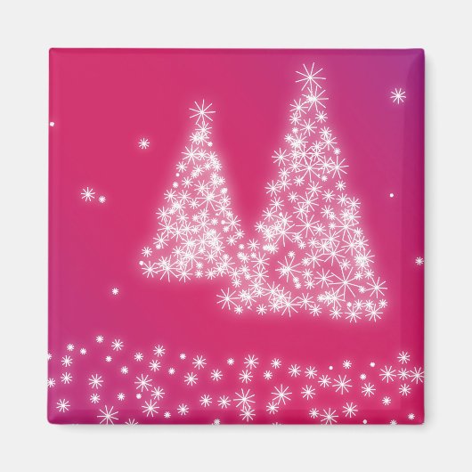 kerstbomen gemaakt van Snowflakes Magneet (Voorkant)