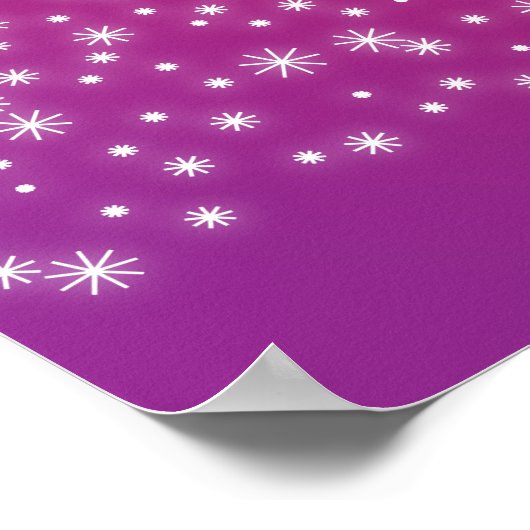 kerstbomen gemaakt van Snowflakes Poster (Hoek)