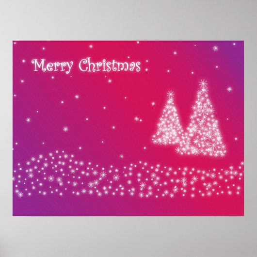 kerstbomen gemaakt van Snowflakes Poster (Voorkant)