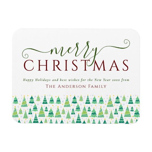 Kerstbomen Gezinsvakantie Magneet (Horizontaal)