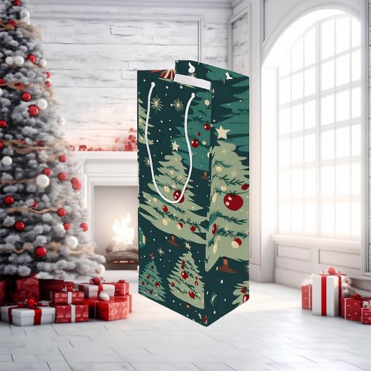 kerstbomen Gift Bag Wijn Cadeautas