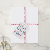 kerstbomen Gift Labels Roze en blauw Cadeaulabel (Met Touw)