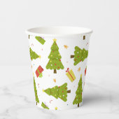 kerstbomen Gifts Modern Whimsical Winter Papieren Bekers (Voorkant)