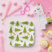 kerstbomen Gifts Modern Whimsical Winter Papieren Bordje (Feest)