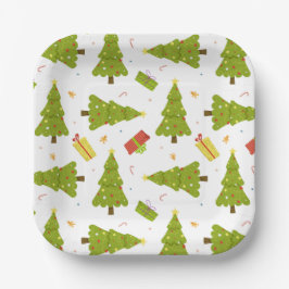 kerstbomen Gifts Modern Whimsical Winter Papieren Bordje