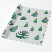 Kerstbomen Glanzend Inpakpapier, 30 in x 6 Cadeaupapier (Uitgerold)