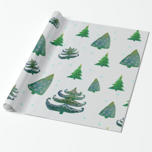 Kerstbomen Glanzend Inpakpapier, 30 in x 6 Cadeaupapier