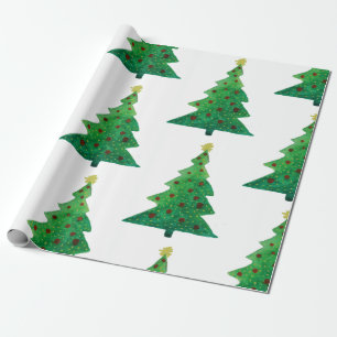 Kerstbomen Glanzend Inpakpapier, 30 in x 6 f Cadeaupapier